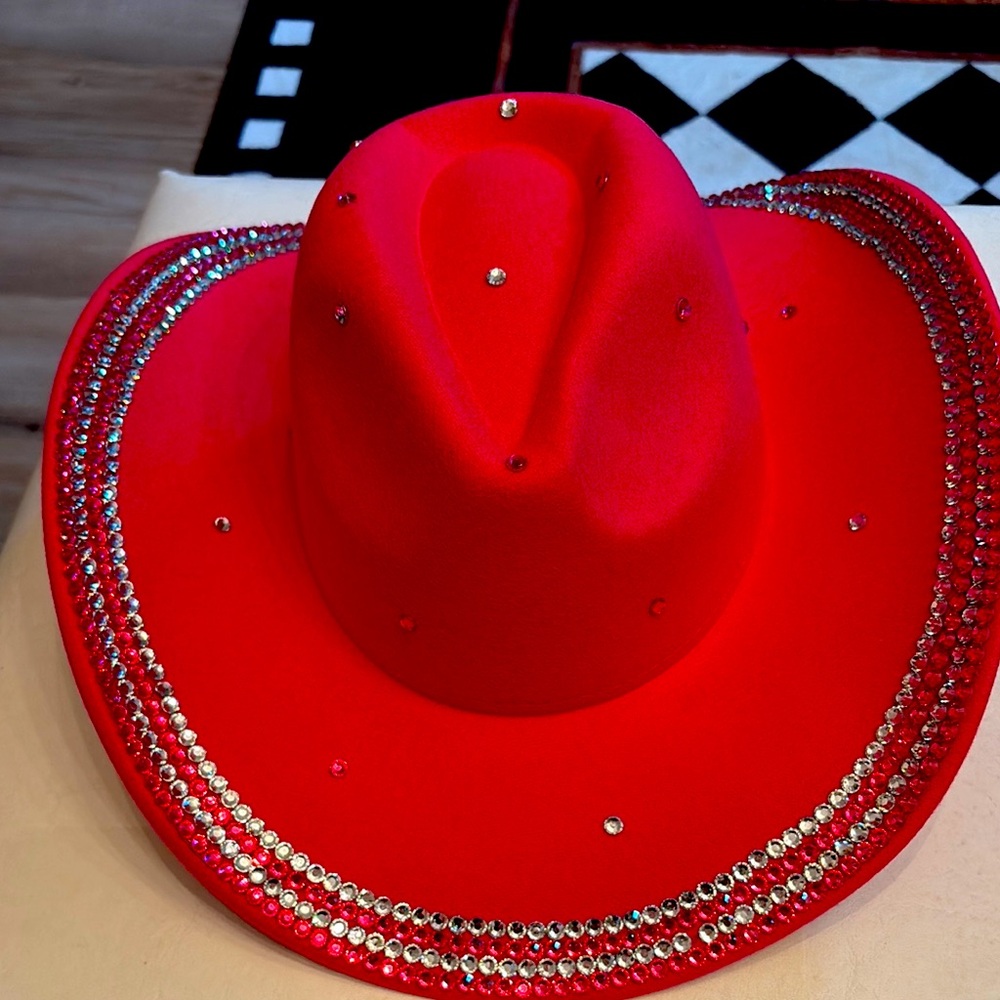 Hot Pink  Rhinestone Cowboy Hat 0/S